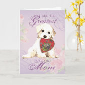 Bichon Heart Mama Karte (Gelbe Blume)