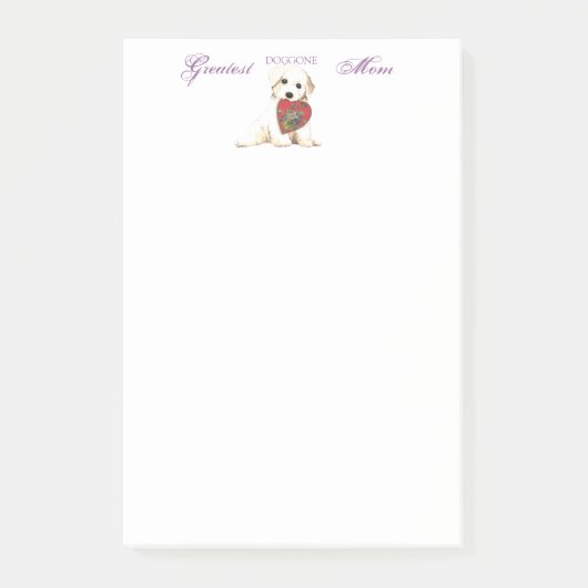 Bichon Herz-Mama Post-it Klebezettel (Vorderseite)