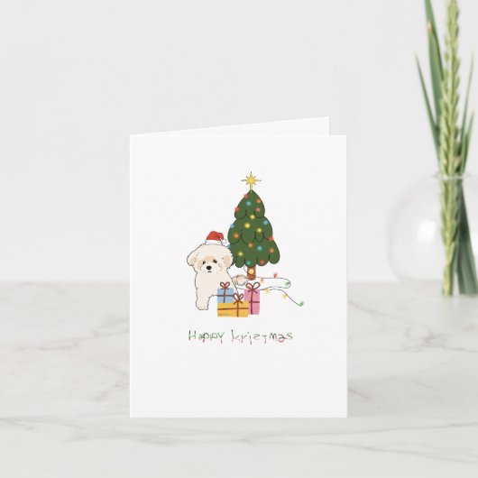 Bichon Holiday Card Feiertagskarte (Vorderseite)