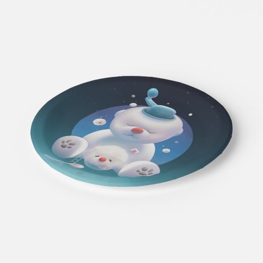 Bichon Ice Shaver Dreamland Pappteller (Schrägansicht)