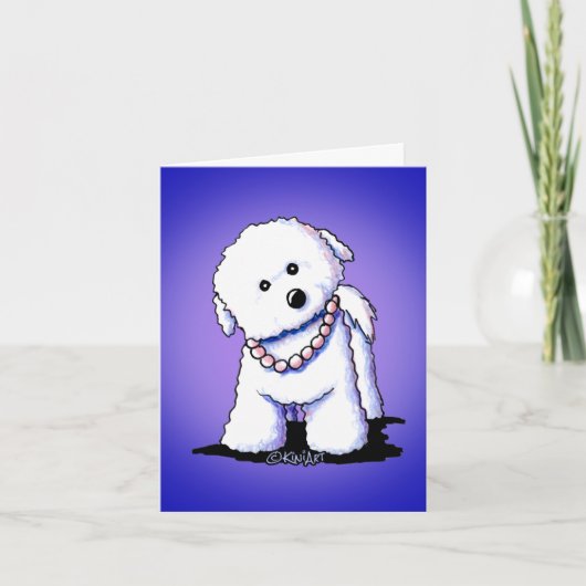 Bichon in Pearls Note Card Dankeskarte (Vorderseite)