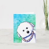 Bichon in Pearls Note Card Karte (Vorderseite)