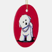 Bichon in Perlen Ornament (Rechts)