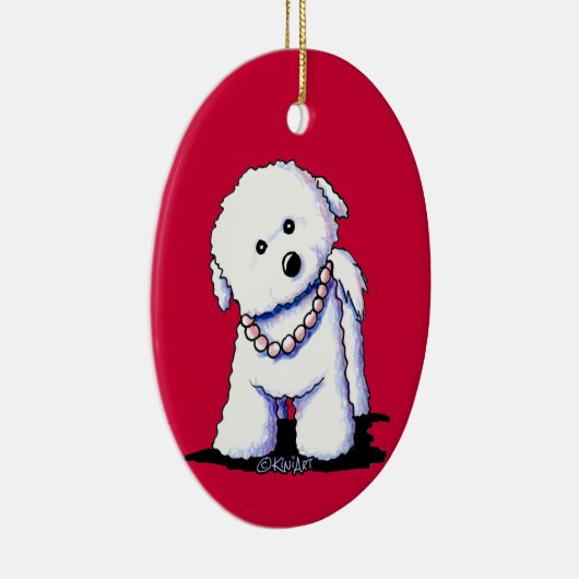 Bichon in Perlen Ornament (Rechts)