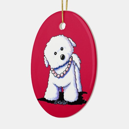 Bichon in Perlen Ornament (Links)