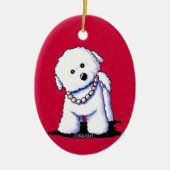 Bichon in Perlen Ornament (Vorne)