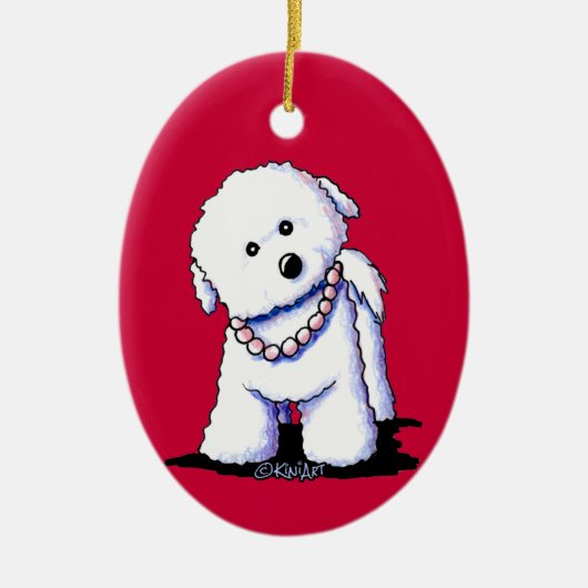 Bichon in Perlen Ornament (Vorne)