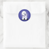 Bichon in Perlklebern Runder Aufkleber (Tasche)