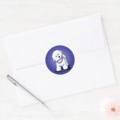 Bichon in Perlklebern Runder Aufkleber (Umschlag)