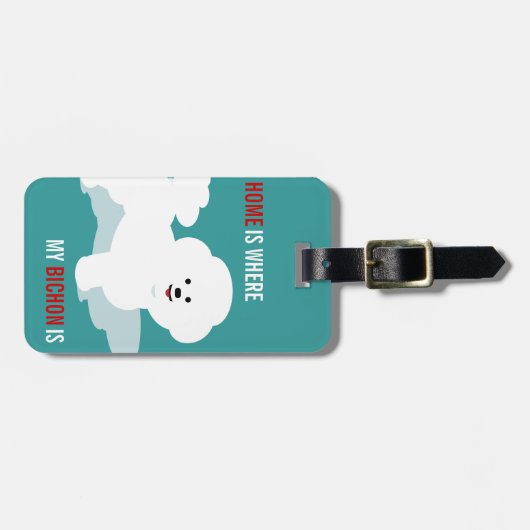 Bichon Liebe-Entwurfs-Reise-Geschenk Gepäckanhänger (Vorderseite horizontal)