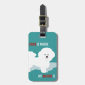 Bichon Liebe-Entwurfs-Reise-Geschenk Gepäckanhänger (Vorderseite vertikal)