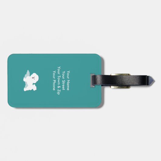 Bichon Liebe-Entwurfs-Reise-Geschenk Gepäckanhänger (Rückseite horizontal)