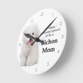 Bichon Mama-Uhr Runde Wanduhr (Winkel)