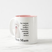 Bichon Mama Zweifarbige Tasse (Vorderseite Links)