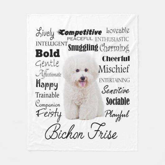 Bichon Merkmal-Fleece-Decke Fleecedecke (Vorderseite)