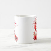 Bichon mit dem roten LKW-Schmetterling Kaffeetasse (Mittel)