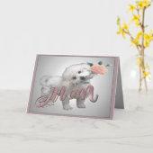 Bichon Mother Day Card Karte (Gelbe Blume)