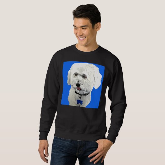 Bichon Poodle Blue Sweatshirt (Vorne ganz)