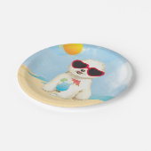 Bichon-Sommerbrand Pappteller (Schrägansicht)