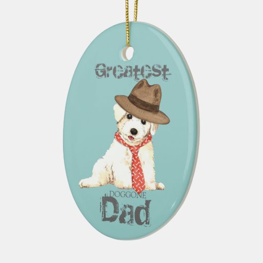 Bichon Vater Keramik Ornament (Links)
