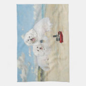 Bichons am Strand Küchentuch (Vertikal)