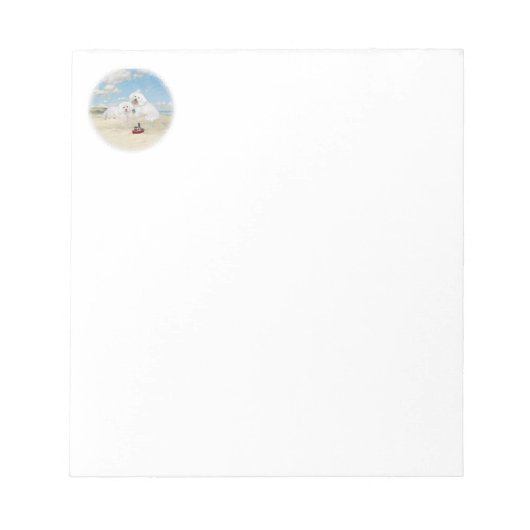 Bichons am Strand Notizblock (Vorderseite)