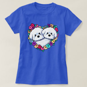 Bichons blühendes Herz T-Shirt