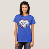 Bichons blühendes Herz T-Shirt (Vorne ganz)