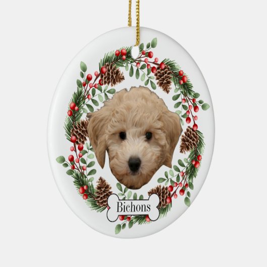 Bichons-Hund Keramik Ornament (Rechts)