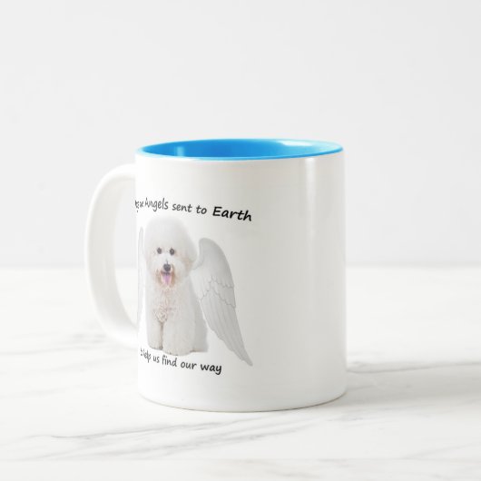 Bichons sind Engel-Tasse Zweifarbige Tasse (Vorderseite Links)
