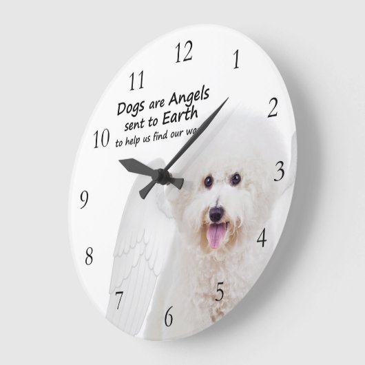 Bichons sind Engels-Uhr Große Wanduhr (Winkel)