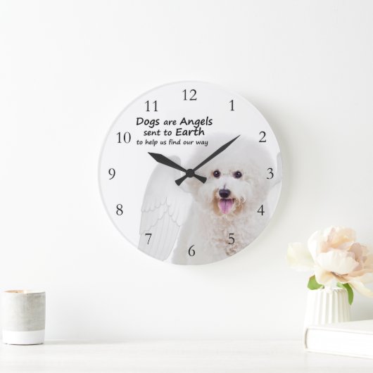 Bichons sind Engels-Uhr Große Wanduhr (Zuhause)