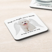 Bichons sind Engels-Untersetzer-Set Untersetzer (Linke Seite)