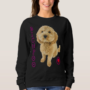 Bichpoo Welpe Dog Poodle Cross Noodle Super Niedli Sweatshirt
