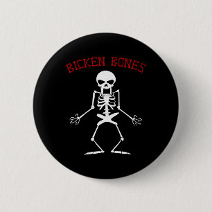 Bicken Bones Skelett Halloween Lustige Knochen Lie Button