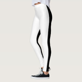 bicolor en blanco y negro leggings