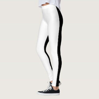 bicolor en blanco y negro leggings