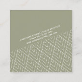 Bicolor geometrisch minimalistisches Architekturbü Quadratische Visitenkarte (Rückseite)