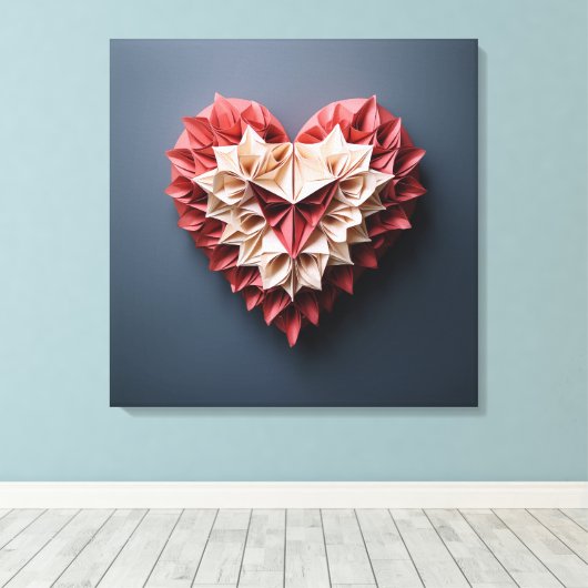 Bicolor-Origami Leinwanddruck (Insitu (Holzboden))