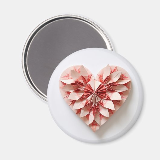 Bicolor-rosa-Origami Magnet (Vorderseite/Rückseite)