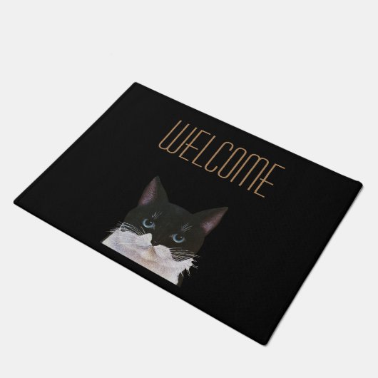 Bicolor, Schwarz und Weiß Fußmatte (Schrägansicht)