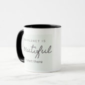 Bicolore Öko-Tasse – "Unser Planet ist schön Tasse (Vorderseite Links)