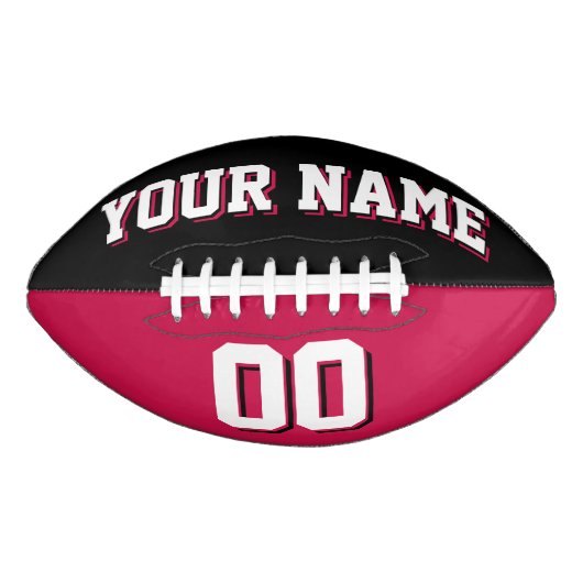 BICOLORED Black and Crimson Red Custom Football (Vorderseite)