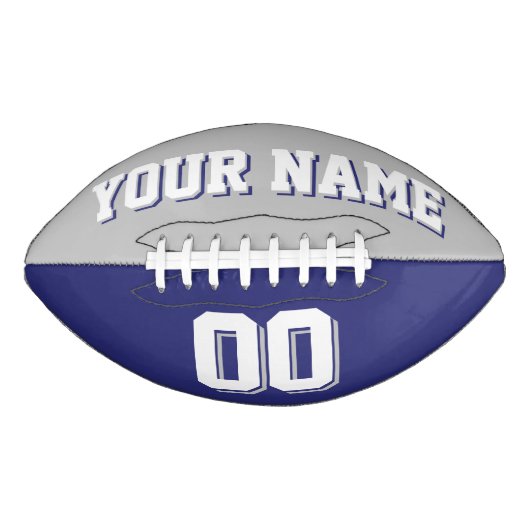 BICOLORED Silver Gray und Navy Custom Football (Vorderseite)