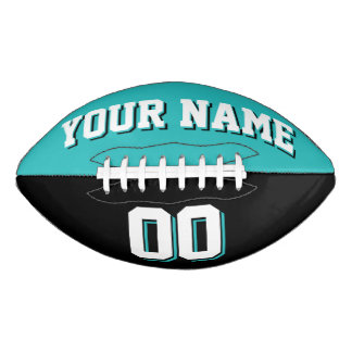 BICOLORED Turquoise und Black Custom Football