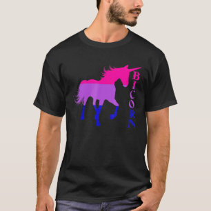 Bicorn Bisexual Flag Unicorn Lgbtq Bisexual Awaren T-Shirt