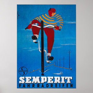 Bicycle Advertising Vintage Semperit Poster