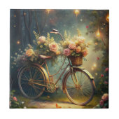Bicycle and Flowers Fliese (Vorderseite)