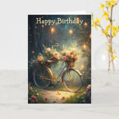 Bicycle and Flowers Karte (Gelbe Blume)