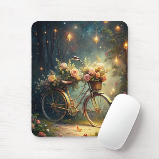 Bicycle and Flowers Mousepad (Mit Mouse)